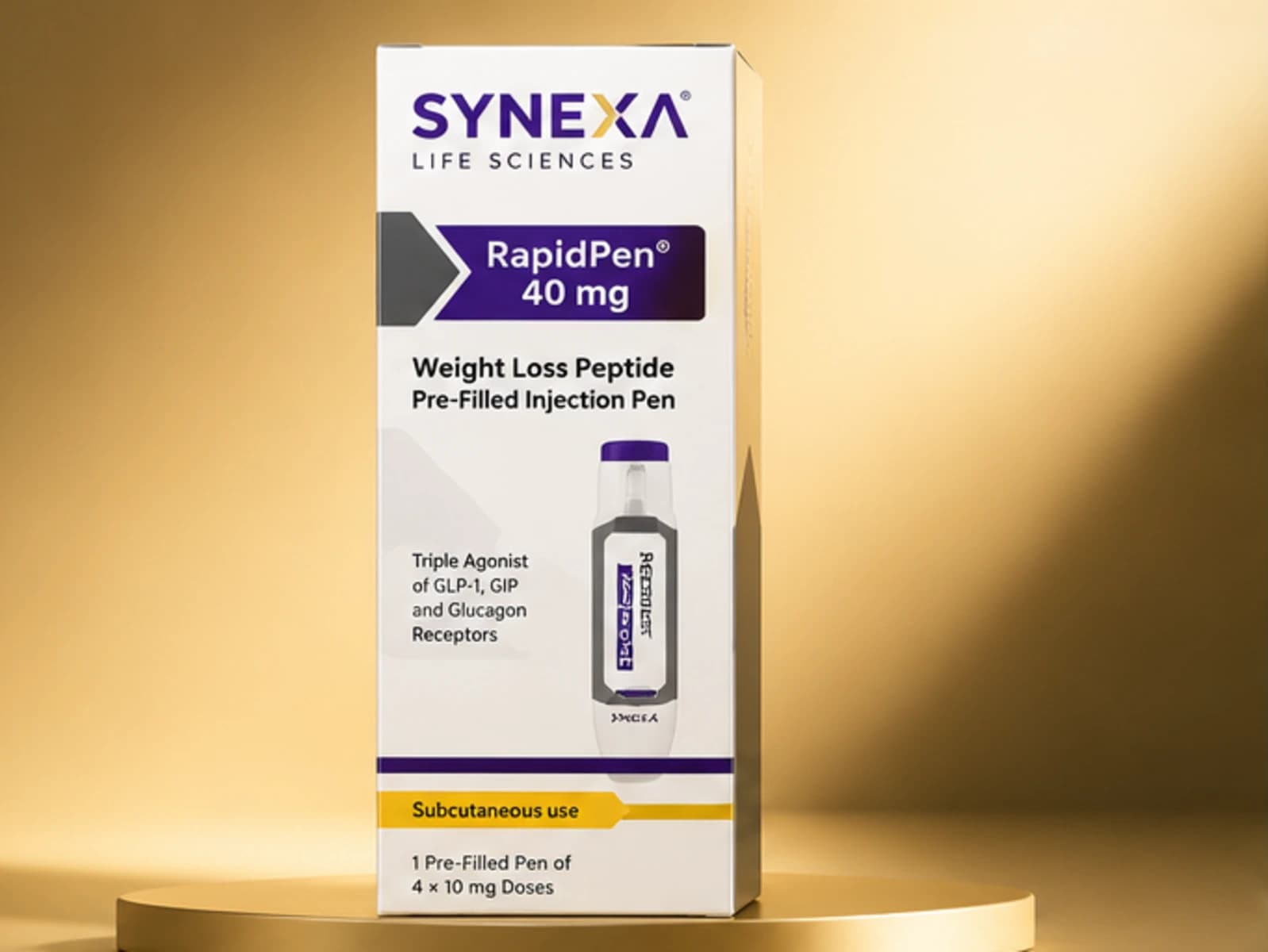 Synexa RapidPen Retatrutide 40mg research-use-only pen